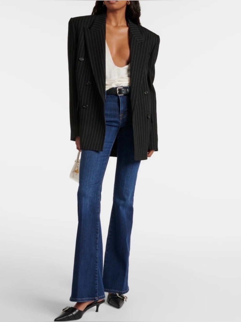 FRAME Le High Flare Jeans Dublin Dark Wash High Rise 32 - Picture 2 of 12